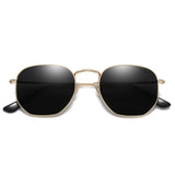 SOJOS Square Polarized Sunglasses for Women Men Small Hexagonal Polygon Mirrored Lens SJ1072 Silver