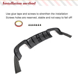 Carbon Fiber Car Rear Bumper Diffuser for S3 Carbon Fiber Rear Bumper Diffuser Lip WIth LED Light For Audi A3 Sline S3 2017-2020