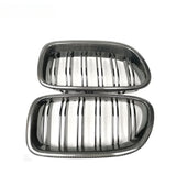 F10 Double Slats/M Color Z Real Carbon Fiber Front Bumper Double Grille Suitable for BMW 5 Series F10 F11 F18 M5 2010-2016
