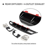 ABS Rear Bumper Diffuser Lip Spoiler With Exhaust for Mercedes-Benz A Class W176 A45 AMG A180 A200 Hatchback 4 Door 2015-2018