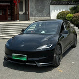 Car Front Bumper Lip Chin Diffuser Body Kits Spoiler Deflector Tuning ABS Accessories Black For Tesla Model 3 Highland 2024