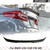 Dry Carbon Fiber Car Rear Trunk Spoiler Boot Lip Wing Spoiler For BMW 5 Series G30 F90 M5 Sedan 2017-2023