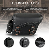 PU Leather Motorcycle Saddlebags For Harley Davidson Sportster Outing Waterproof Motorbike Luggage Storage Side Bags