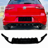For VolkswagenGolf 7 Golf MK7 Normal Edition GTI Rear Bumper Black Diffuser Rear Side Splitter Lip 2013-2016