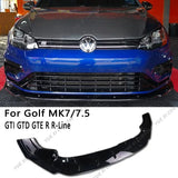 For VW Golf Mk7 Mk7.5 Golf 7 Golf 7.5 GTI GTD GTE R R-Line MAXTON Style Car Front Bumper Lip Spoiler 3pcs Car CS Front Guards