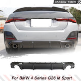 Carbon Fiber Car Rear Bumper Diffuser Lip Spoiler For BMW 4 Series G26 M Sport 4 Door 2021-2023 Rear Racing Diffuser Protector