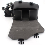 Universal Motorcycle Saddle Bags PU Leather Tool Bags w/ Bottle Holder Waterproof Luggage Pouch Saddlebag For Cruiser Custom
