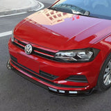 Car Front Bumper Lip Body Kit Spoiler Splitter Bumper Canard Lip Splitter For VW Polo MK6 GTI MPI TSI TGI 2017-2021 Tuning Black