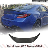 Real Carbon Fiber Car Trunk Spoiler for Subaru BRZ Toyota GR86 2022 UP Rear Trunk Spoiler TailWing Lip Highkick Spoiler