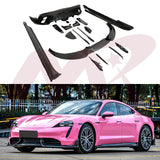 MSY Style Real Carbon Fiber Body Kit for Porsche Taycan Front Lip Rear Bumper Diffuser Trunk Spoiler Side Skirt Air Trim
