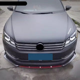 Front Bumper Spoiler for Volkswagen Passat B7 Splitter Protector Plate Lip 2010 to 2014 Type D Body Kit Skirts Glossy Black