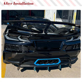 For Chevrolet Corvette C8 Z06 Coupe 2023 Carbon Fiber Rear Bumper Car Body Kits Diffuser Spoiler Decoration Trim 2 pcs