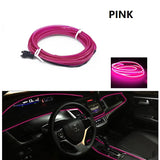 Car Interior Decorative Lamps Strips Atmosphere Lamp Cold Light Decorative Dashboard Console Auto LED Ambient Lights 1/2/3/4/5M