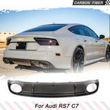 Prepreg Dry Carbon Fiber Rear Bumper Diffuser Lip Spoiler for Audi RS7 C7 Hatchback 2014-2018 Car Rear Bumper Protector Diffuser