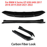 For BMW 6 Series GT G32 630 640 2017-2022 Car Body Kit Front Bumper Splitters Lip Spoiler Side Skirts Extensions Rear Wrap Angle