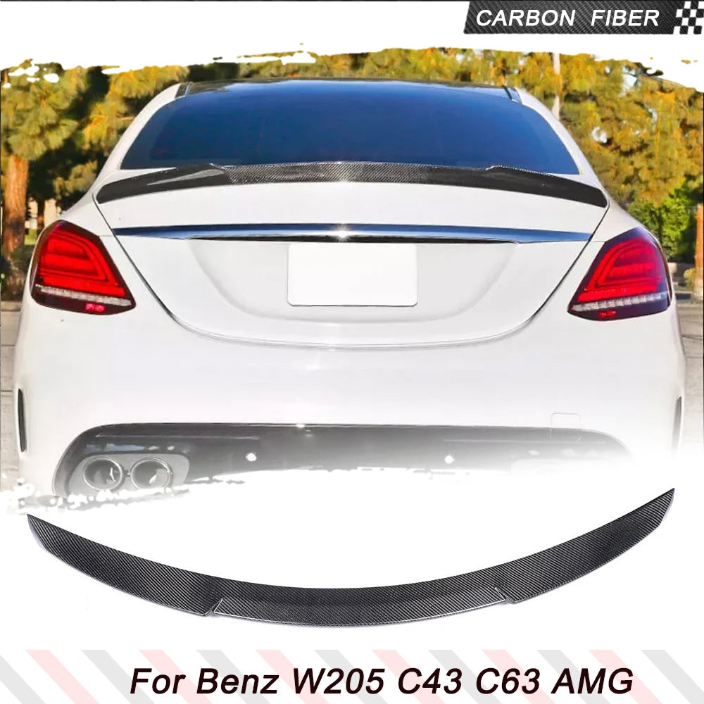 Carbon Fiber Rear Spoiler Body Kits For Benz C-Class W205 C200 C63 AMG ...
