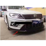 Front Bumper Lip Spoiler Carbon Fiber For VW Passat CC 2013-2017 Car Front Bumper Guard Black Standard 2 PCS