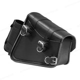 For Harley Davidson Sportster XL883 XL1200 Black PU leather saddle luggage bag with kettle bag, motorcycle retro saddle bag
