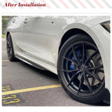 ABS Gloss Black Car Side Skirts for BMW 3 SERIES G20 G21 LCI M SPORT 2023-2024 Under Door Rocker Panels Valance Extension Lip