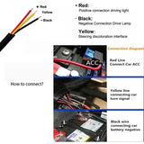 2pcs LED DRL Car Daytime Running Light Flexible Waterproof 45cm Auto Headlights Ice Blue Turn Signal Yellow Brake Flow Light 12V