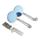 8mm/10mm CNC Motorcycle Silver Rearview Side Mirrors For Off Road Scooters Cruiser Roadster Dirt Bike