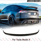 Carbon Fiber Car Rear Trunk Spoiler for Tesla Model X 2016-2023 Rear Boot Lid Duckbill Highkick Wing Lip Racing Trunk Spoiler