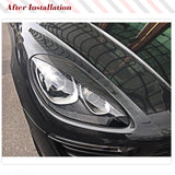 Dry Carbon Front Headlight Eyebrows for Porsche Macan Base/Turbo/GTS/S Sport Utility 4Door 2014-2018 Head Lamps Eyelid Cover