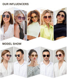 SOJOS Trendy Oversized Square Metal Frame Sunglasses for Women Men Flat Mirrored Lens UV Protection Sunglasses SJ1146 Black/Grey