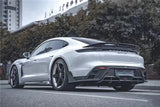 For Porsche Taycan 2019 2020 2021 2022 High Quality Real Carbon Fiber Front Lip Rear Diffuser Bumper Spoiler Body Side Skirt Kit