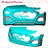 Carbon Fiber Car Front Bumper Canards Fog Light Frame Cover Trim For Audi RSQ8 2020-2023 Racing Front Splitters Fin Air Vent