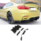 Rear Diffuser for BMW F80 M3 F82 F83 M4 Sedan Coupe Convertible 2014-2019 Carbon Fiber Rear Diffuser Lip Spoiler Splitter FRP