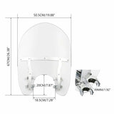 Motorcycle 19" Windscreen Windshield 49mm Clamps For Harley Street Bob FXBB 18-20 Low Rider FXDL 14-17 Softail Standard FXST