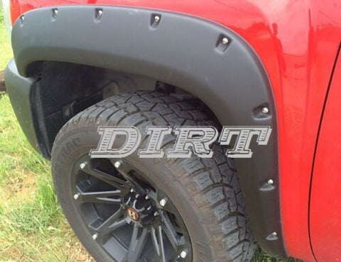 FOR 2007-2013 CHEVY Silverado Pocket Bolt RIVET Style Fender Flares