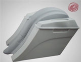 6″ Heritage Softail Out & Down Extended Saddlebags Speaker Lids Fender No Cutout