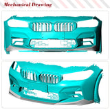 DRY Carbon Fiber Car Front Bumper Lip Spoiler Splitters For BMW 5 Series F90 M5 Sedan LCI 2020 2021 Front Lip Chin Spoiler 3PCS