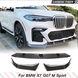 Carbon Fiber Car Front Bumper Lip for BMW X7 G07 M Sport Utility 4-Door 2019-2021 Car Raing Front Lip Spoiler Body Kit 3PCS/Set