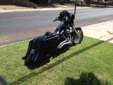 6″ Heritage Softail Out & Down Extended Saddlebags Speaker Lids Fender No Cutout