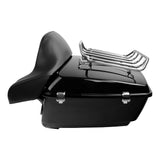 Motorcycle 13.7" King Pack Trunk w/ Rack Backrest For Harley Touring Tour Pak Street Electra Road Glide 2014-2022 2019 2018