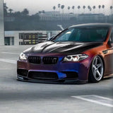 VACOMUL Carbon Fiber Front Bumper Lip Chin Spoiler Covers For BMW 5 Series F10 M5 Sedan 3D Style 2012-2016 FRP Protect Covers
