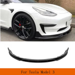 Car Front Bumper Lip Spoiler Splitter Trim Body Kits For Tesla Model 3 2023 2024 4PCS ABS Glossy Black Racing Front Lip Aerokits