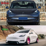 Gloss Black Front Bumper Lip Chin Diffuser Body Kit Spoiler Deflector Tuning Accessories Modified For Tesla Model 3 2017-2022