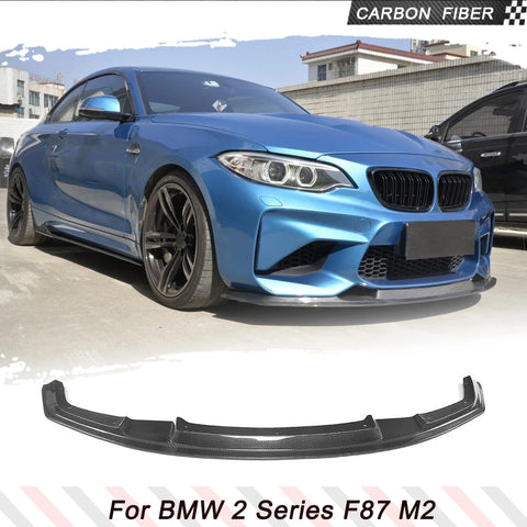Carbon Fiber / FRP Car Front Bumper Lip Spoiler Splitters Apron for BMW 2 Series F87 M2 2016-2020 Car Racing Front Chin Body Kit