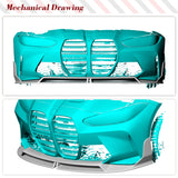 Dry Carbon Fiber Car Front Bumper Lip Spoiler for BMW G80 M3 G82 g83 M4 2020-2022 Front Bumper Lip Splitters Aprons Guard 3PCS