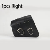 For Honda Suzuki Harley Sportster XL 883 XL1200 Black PU Leather Saddle Bag Motorcycle Luggage Left Right Side Tool Bag