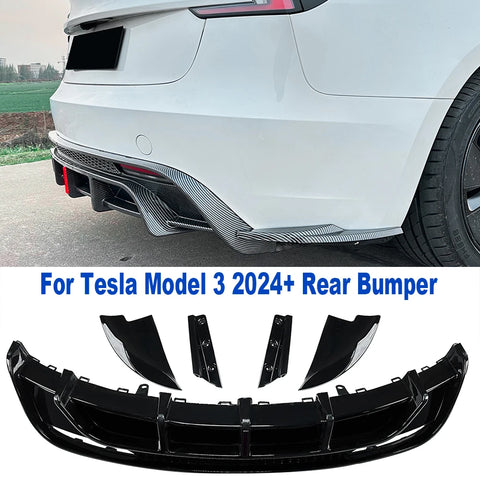 Rear Lip Rear Bumper Lip Diffuser Spoiler Modification Car Styling Accessories For Tesla Model 3 2024+