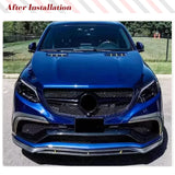 Car Front Bumper Lip Spoiler for Mercedes-Benz GLE Class C292 GLE63 AMG 2015-2018 Carbon Fiber Front Lip Spoiler Splitters 4 PCS