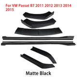 For VW Passat B7 2011-2015 Car Front Bumper Lip Body Kit Chin Spoiler Protector Side Skirts Extensions Rear Wrap Angle Accessory