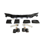 For Mercedes Benz GLE Class W167 C167 GLE63 AMG Carbon Fiber Rear Bumper Diffuser Lip With Exhaust Tips Tailpipe