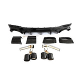 For Mercedes Benz GLE Class W167 C167 GLE63 AMG Carbon Fiber Rear Bumper Diffuser Lip With Exhaust Tips Tailpipe
