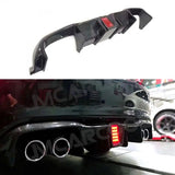 For BMW 2 Series F87 M2 Coupe 2016 2017 2018 Carbon Fiber Rear Bumper Lip Spoiler Diffuser With LED light Car Styling FRP